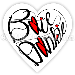 Baie Dankie en vyf liefdes as hartvormige tipografie