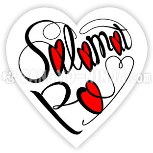 Salamat po at apat ang nagmamahal bilang typography na hugis puso