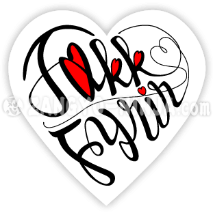 Takk fyrir og fjórar kærleiksuppástungur sem hjartalaga leturgerð