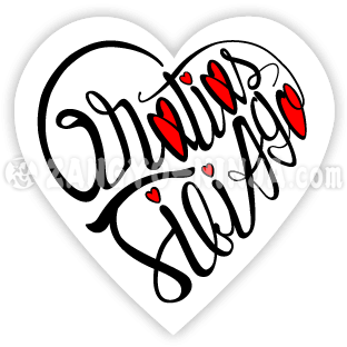 Gratias tibi ago et sex amores ut typographia cordis forma