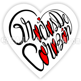 Gracias de corazón y siete amores como tipografía en forma de corazón