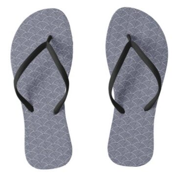 White wave pattern traditional japanese desgin flip flops 波模様ビーサン