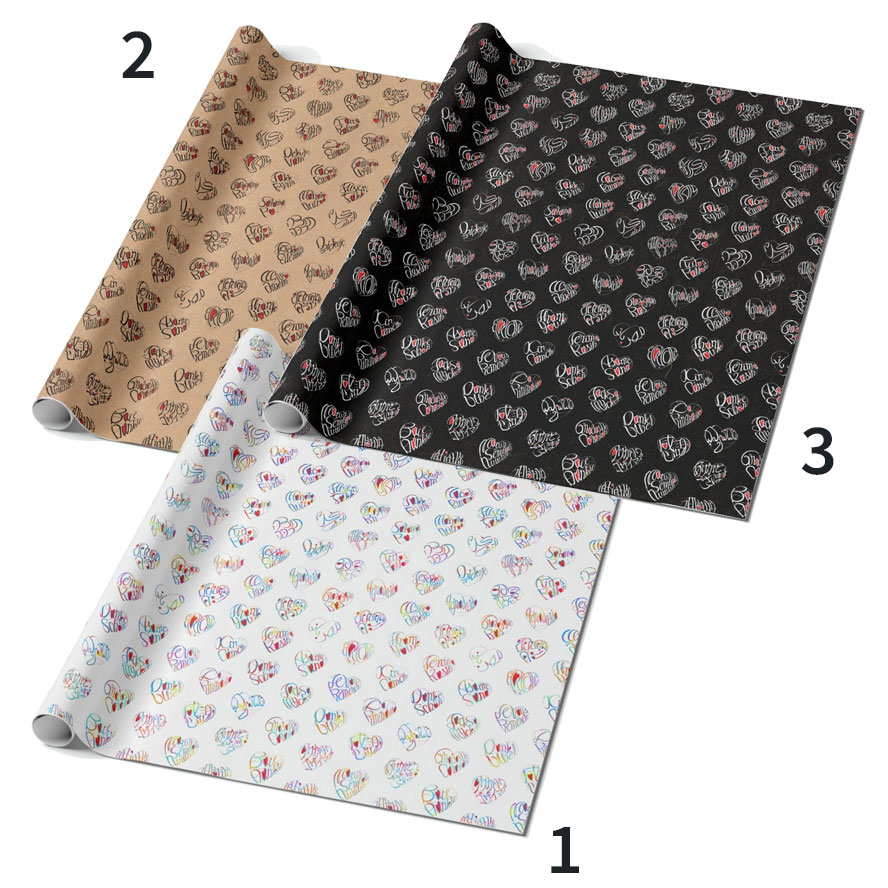 Kokoro gratitude wrapping papers include hearts each 44 languages